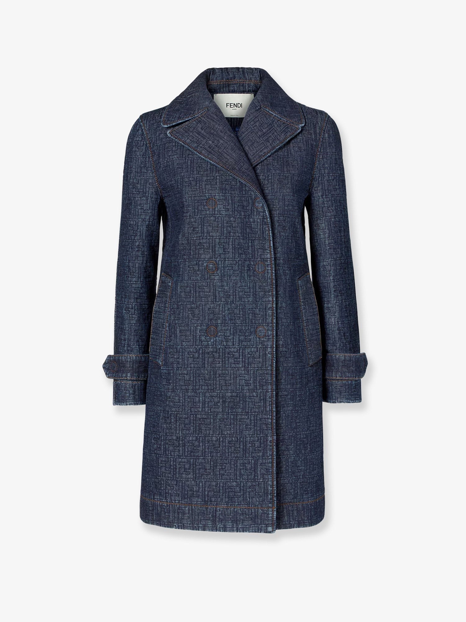 Fendi Women's FF Padded Denim Caban Blue