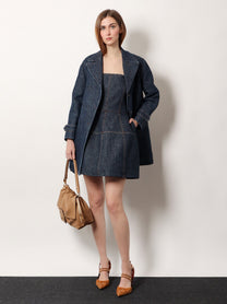 Fendi Women's FF Padded Denim Caban Blue