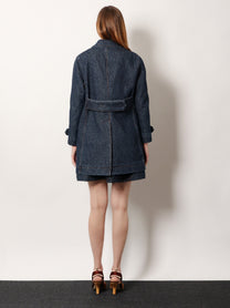 Fendi Women's FF Padded Denim Caban Blue