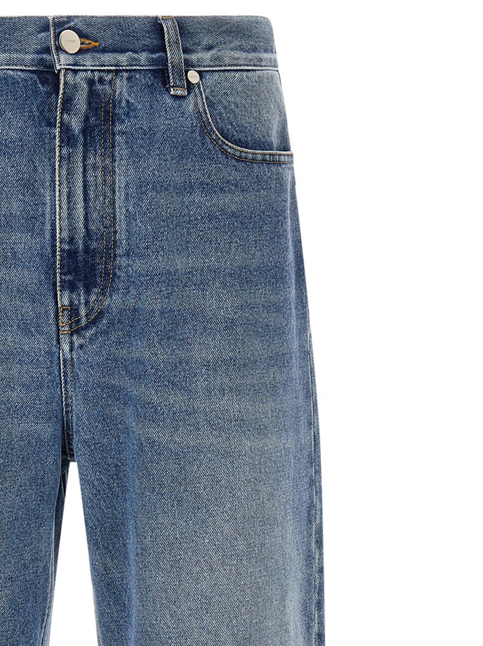 Fendi FF Patch Jeans Saddlery Blue