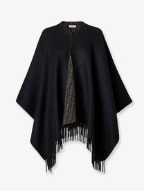 Fendi Women's FF Pumpkin Wool and Cashmere Cape Brown