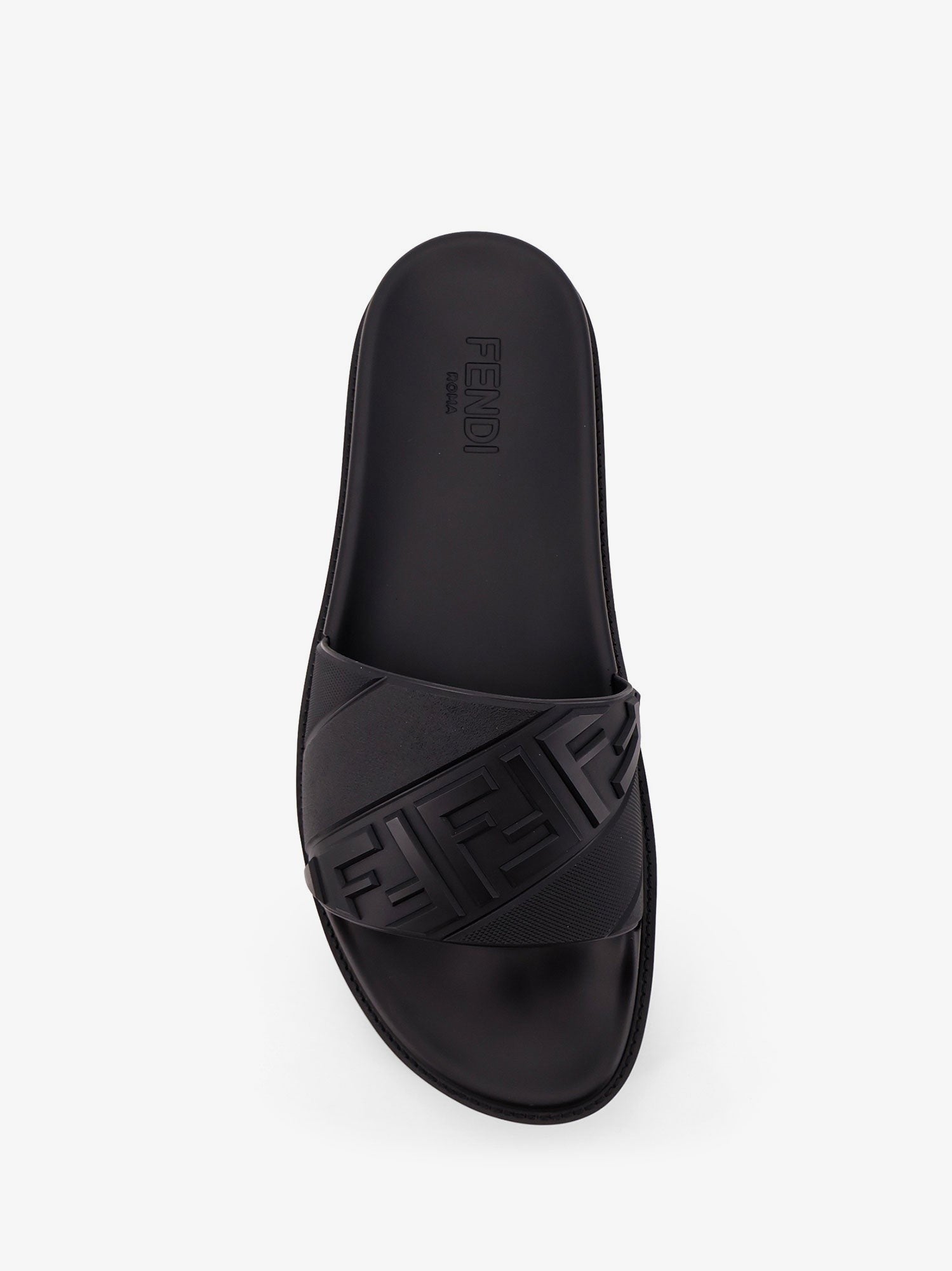 Fendi Men's FF Rubber Slides Black