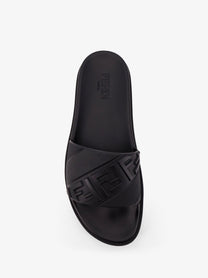 Fendi Men's FF Rubber Slides Black