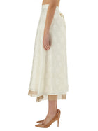 Fendi Women's FF Silk Skirt White, view 4