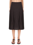 Fendi Women's FF Silk Skirt Brown, view 5