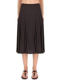 Fendi Women's FF Silk Skirt Brown, view 5