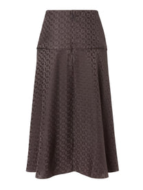 Fendi Women's FF Silk Skirt Brown, view 2