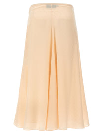 Fendi FF Silk Skirt Blue