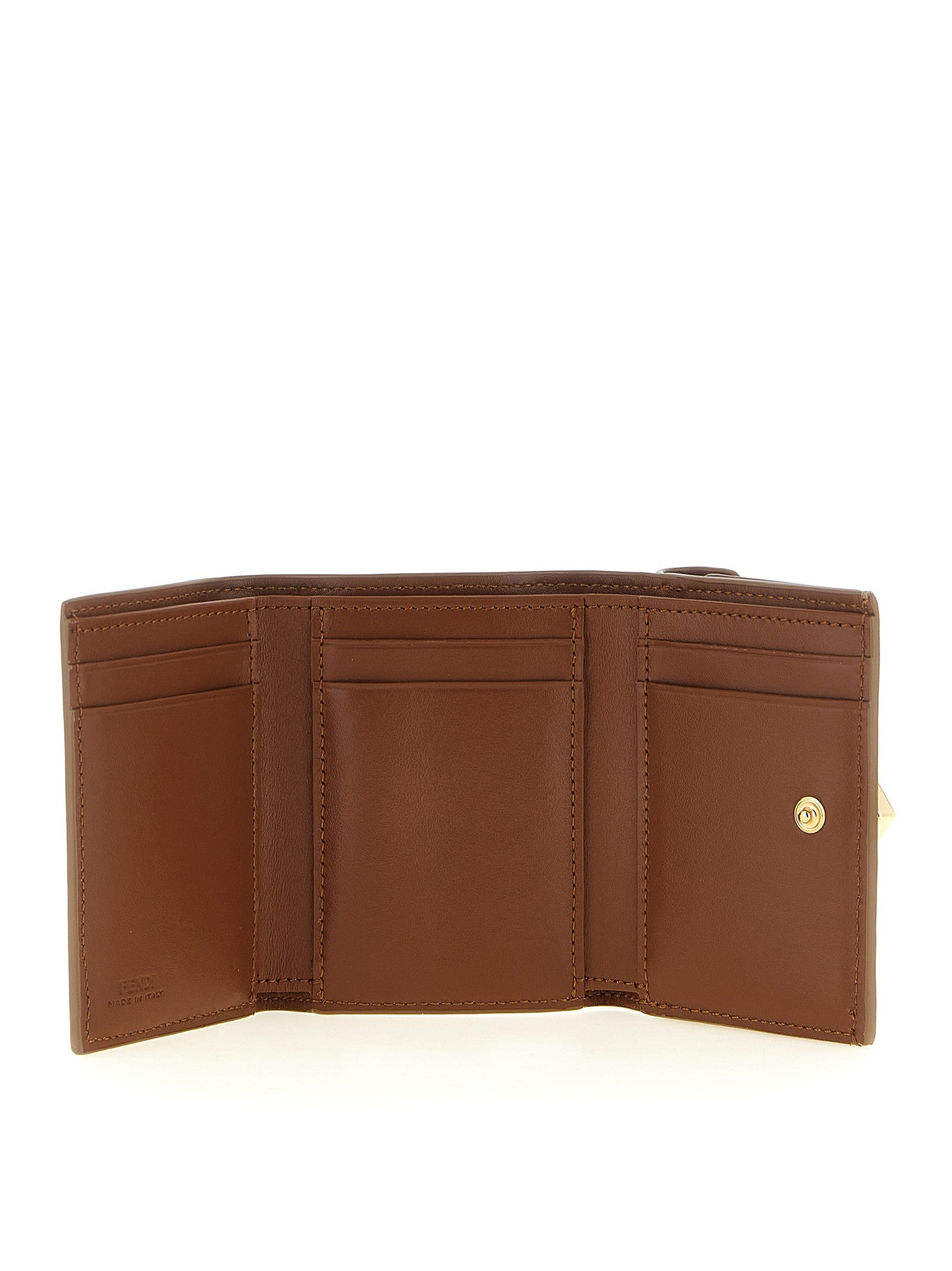 Fendi FF Trifold Mini Wallet Brown