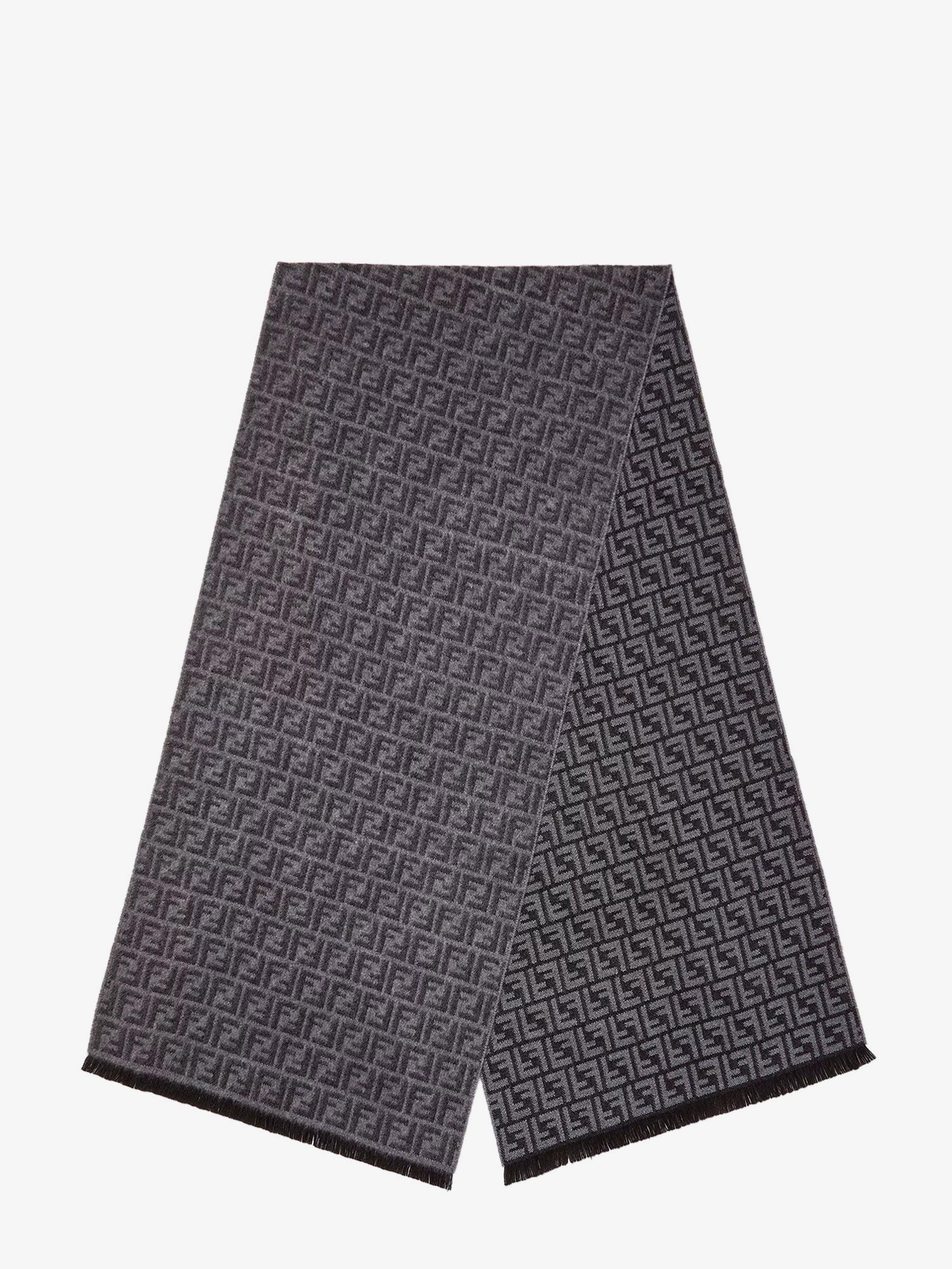 Fendi Men's FF Virgin Wool Scarf Grey