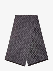 Fendi Men's FF Virgin Wool Scarf Grey