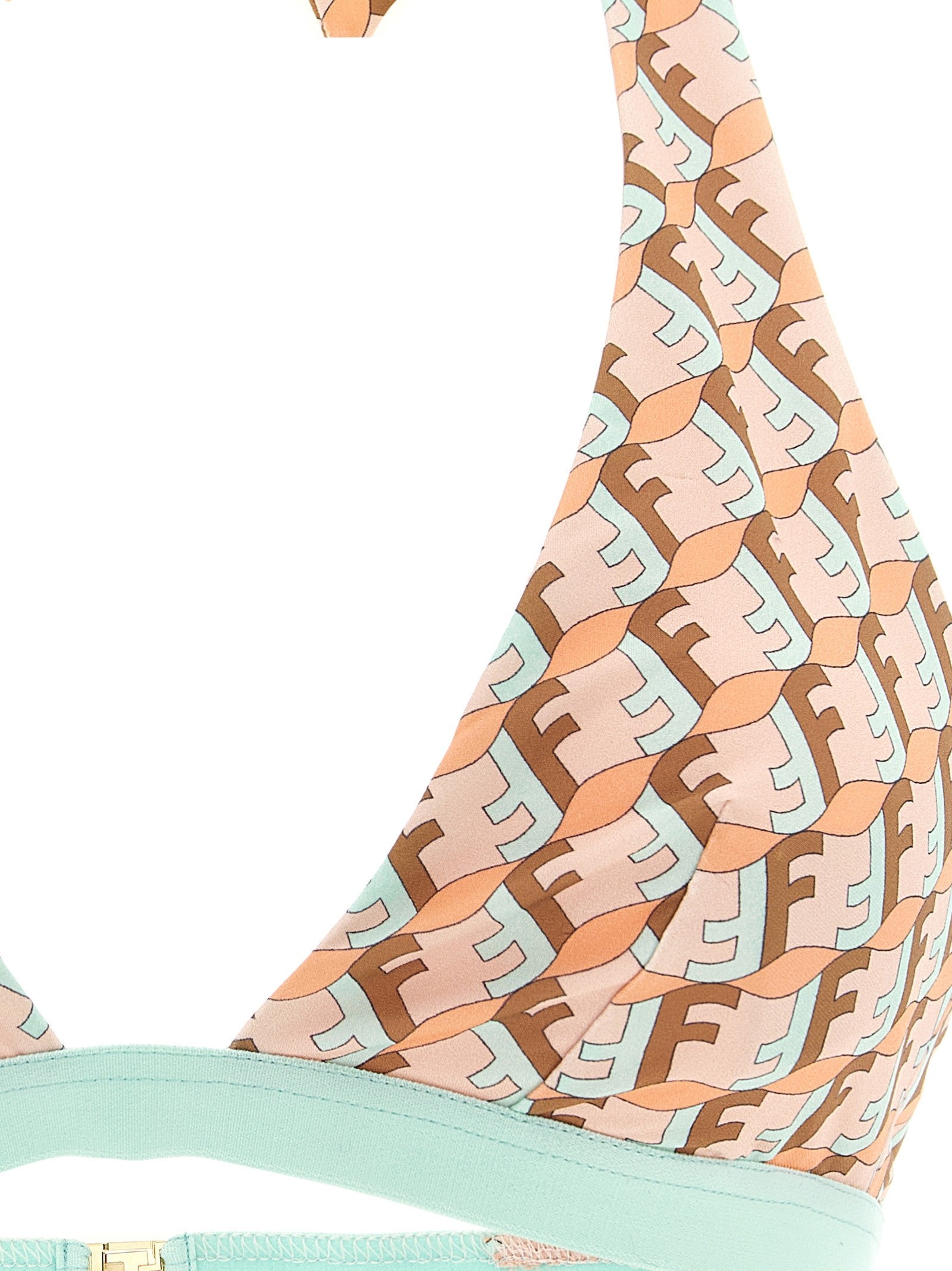 Fendi FF Waves Bikini Top Gold