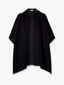Fendi Women's FF Zucca Black and Grey Cashmere Poncho Black