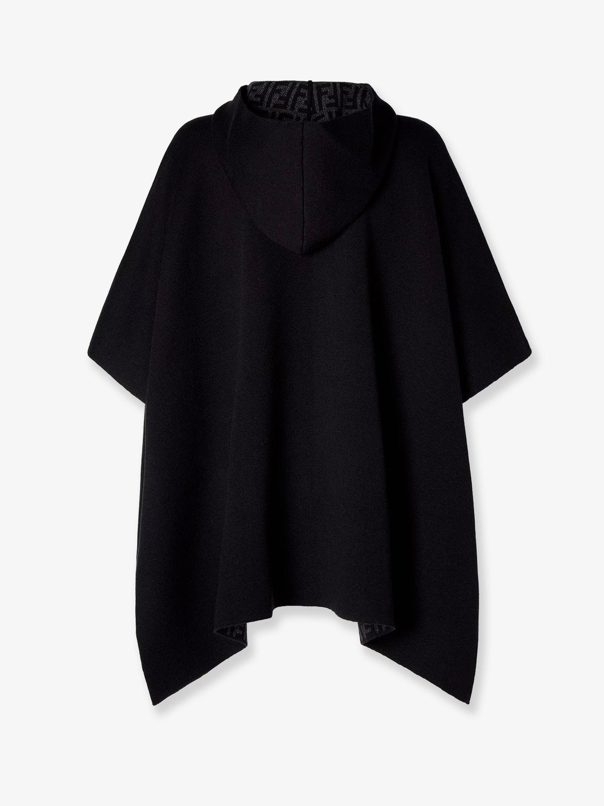Fendi Women's FF Zucca Black and Grey Cashmere Poncho Black, view 2