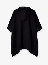 Fendi Women's FF Zucca Black and Grey Cashmere Poncho Black, view 2