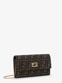 Fendi Women's FF Zucca Fabric Continental Wallet Brown