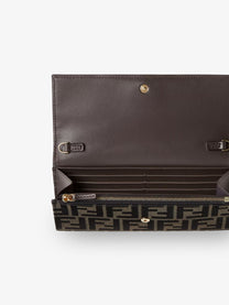 Fendi Women's FF Zucca Fabric Continental Wallet Brown