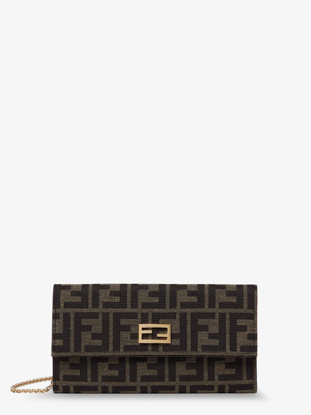 Fendi Women's FF Zucca Fabric Continental Wallet Brown