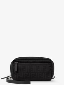 Fendi Men's FF Zucca Jacquard Fabric Clutch Bag Black