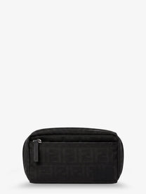 Fendi Men's FF Zucca Jacquard Fabric Clutch Bag Black