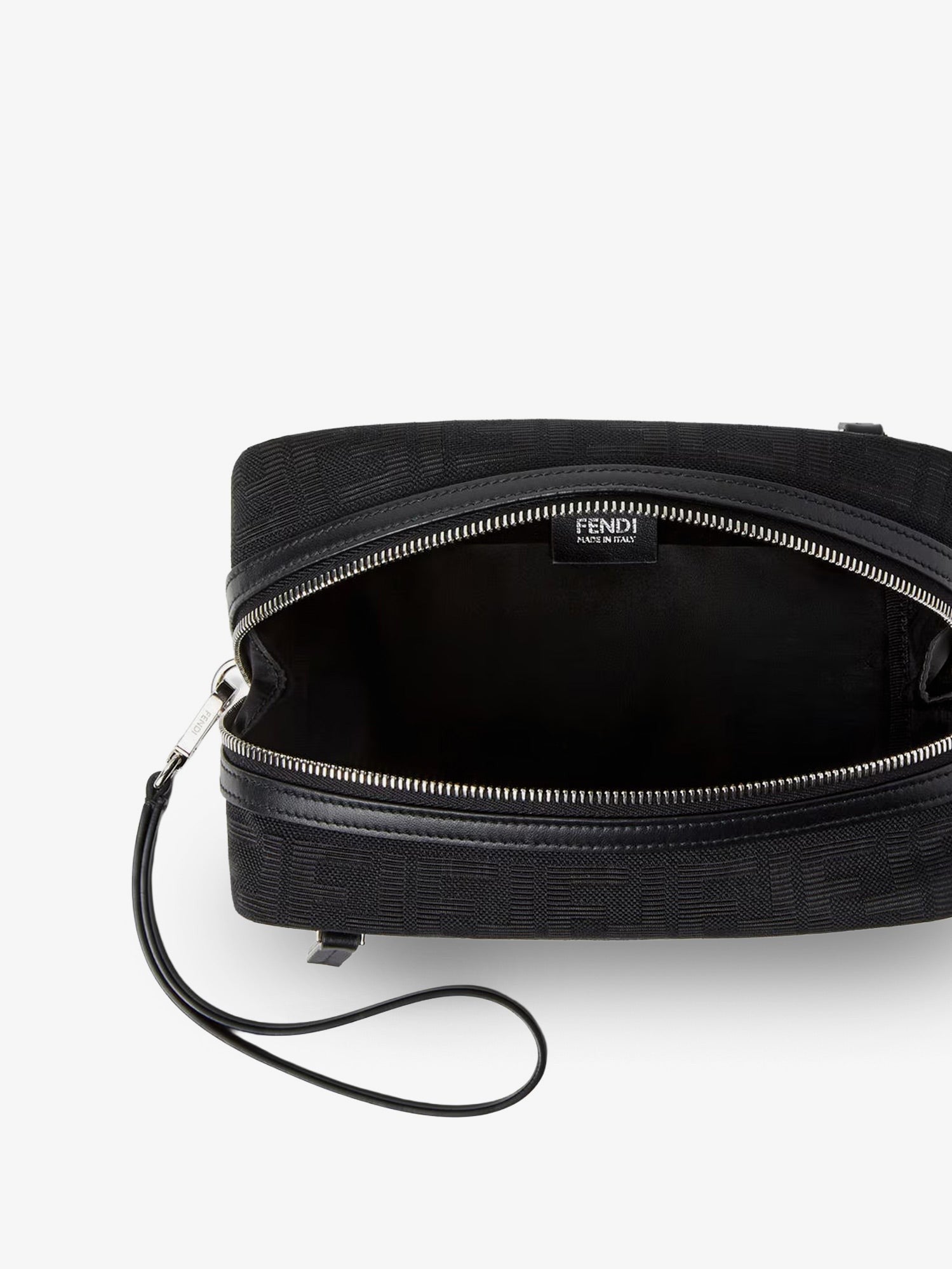 Fendi Men's FF Zucca Jacquard Fabric Clutch Bag Black