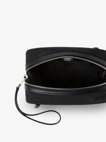 Fendi Men's FF Zucca Jacquard Fabric Clutch Bag Black