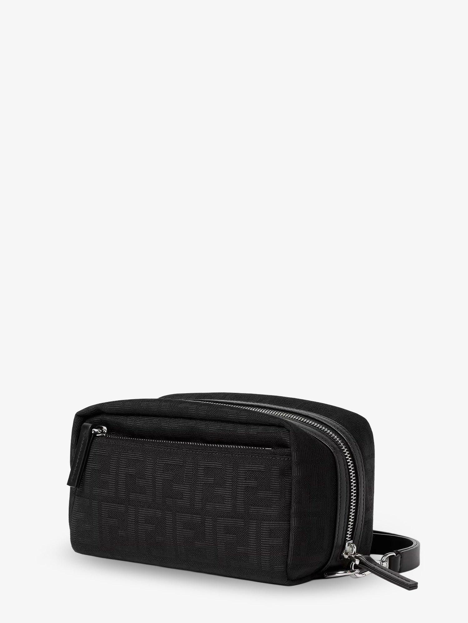 Fendi Men's FF Zucca Jacquard Fabric Clutch Bag Black