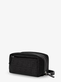 Fendi Men's FF Zucca Jacquard Fabric Clutch Bag Black
