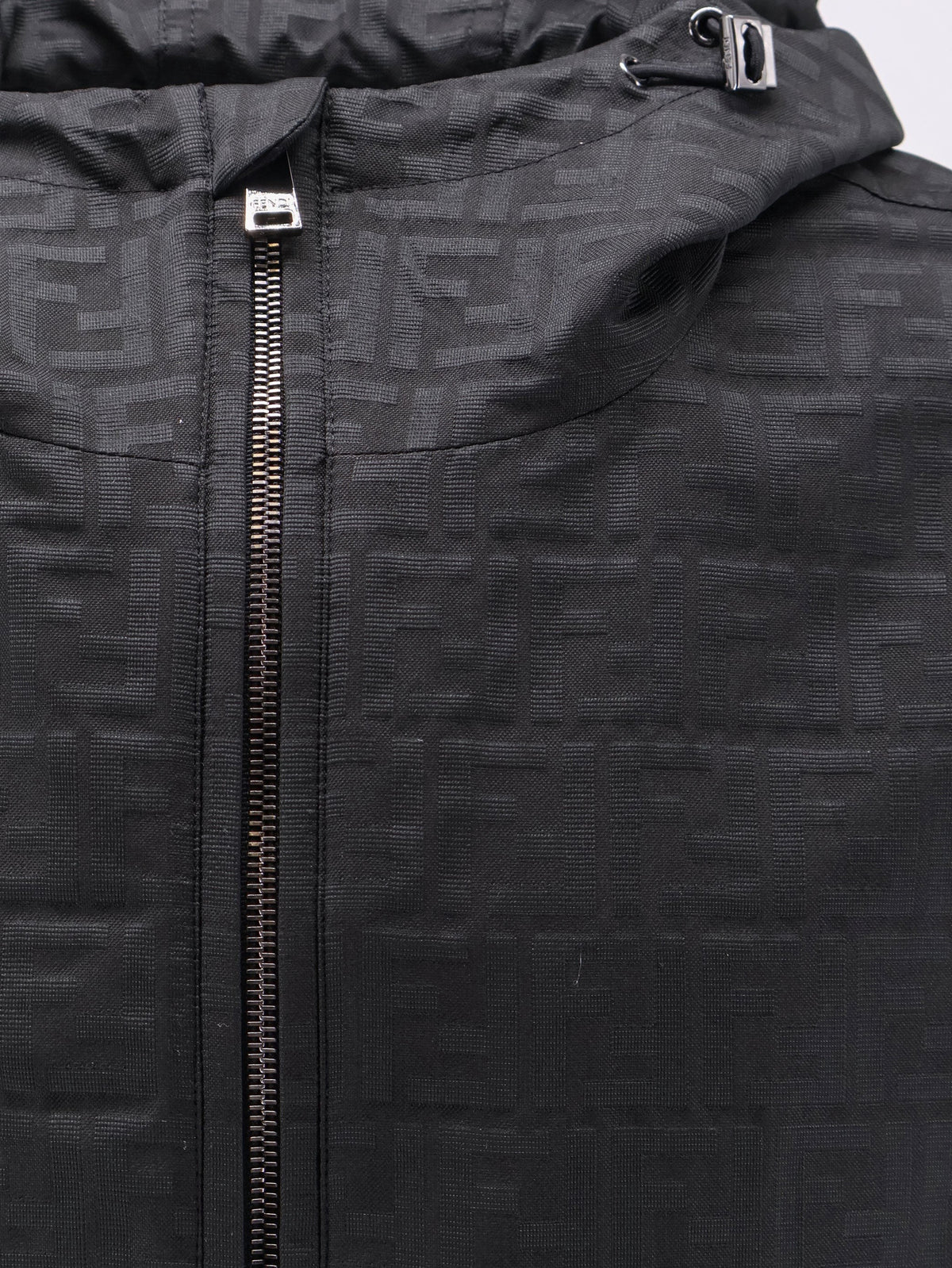 Fendi Men's FF Zucca Jacquard Nylon Jacket Black, view 3
