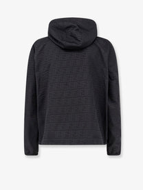 Fendi Men's FF Zucca Jacquard Nylon Jacket Black, view 2