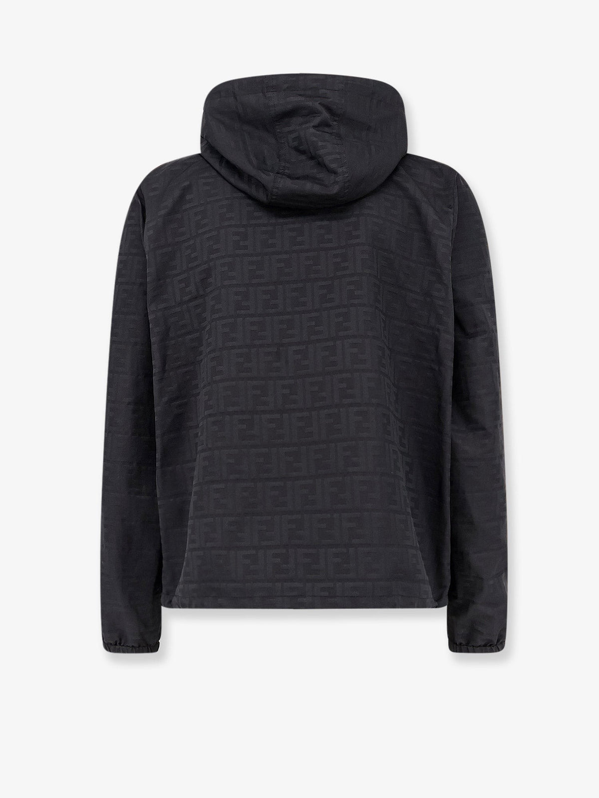 Fendi Men's FF Zucca Jacquard Nylon Jacket Black, view 2