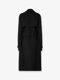 Fendi Women's FF Zucca Virgin Wool Midi Coat Black