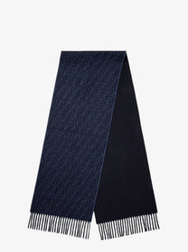 Fendi Men's FF Zucca Wool and Cashmere Scarf Blue
