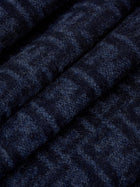 Fendi Men's FF Zucca Wool and Cashmere Scarf Blue, view 2