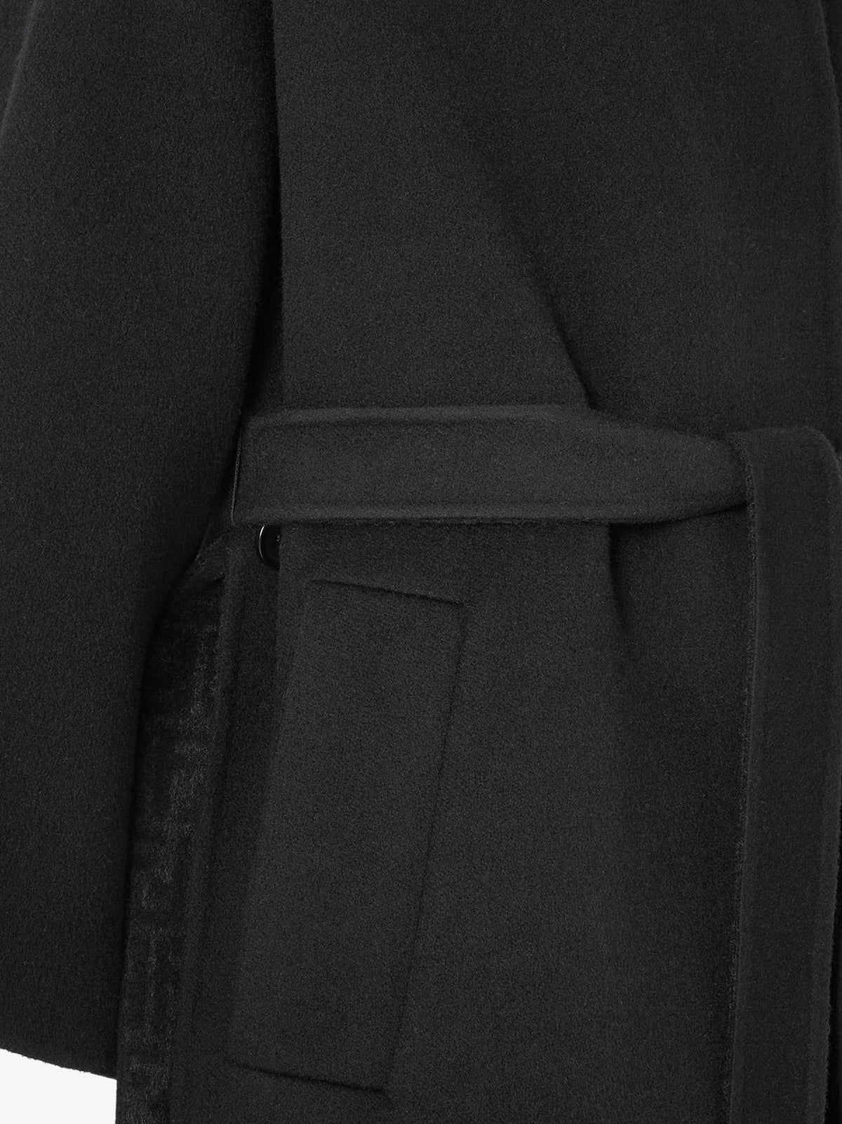 Fendi Women's FF Zucca Wool Midi Coat Black Black