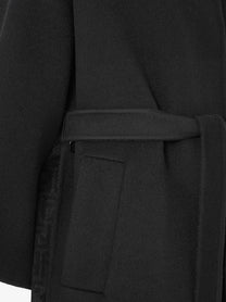 Fendi Women's FF Zucca Wool Midi Coat Black Black