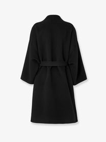 Fendi Women's FF Zucca Wool Midi Coat Black Black