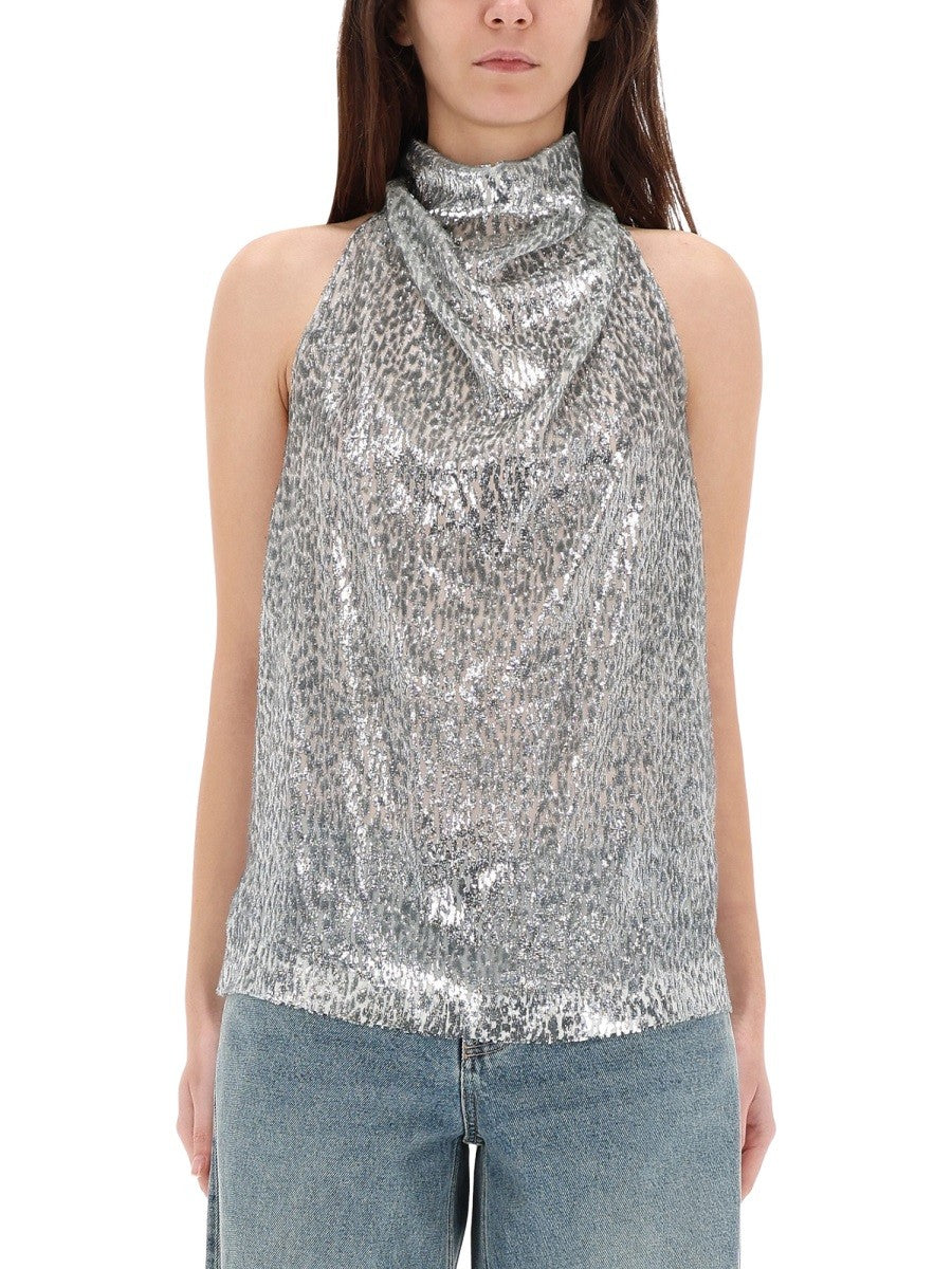 Stella McCartney Women's Fil Coupe Top Silver