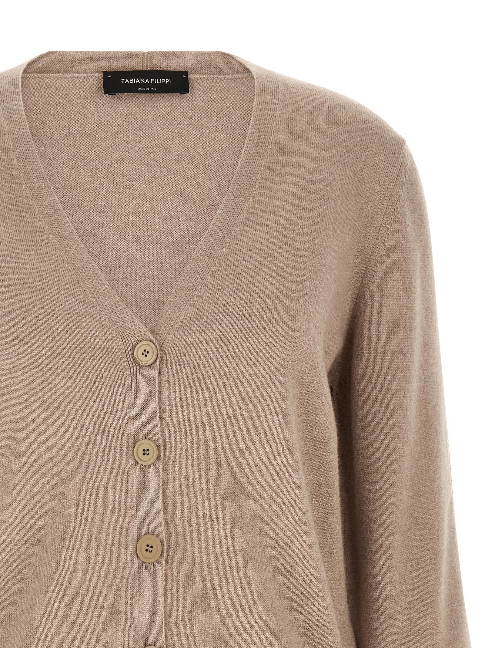 Fabiana Filippi Filo Diamante Cardigan Beige