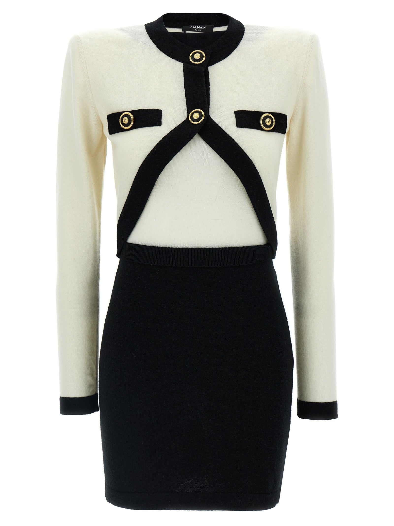 Balmain Filo Leone Catena Dress White