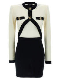 Balmain Filo Leone Catena Dress White
