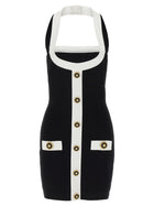 Balmain Filo Leone Catena Dress White