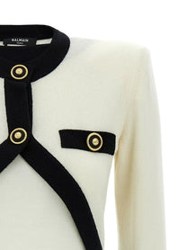 Balmain Filo Leone Catena Dress White