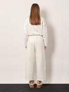 Max Mara Women's Filovia Jogger Silk and Cotton Trousers White, view 3