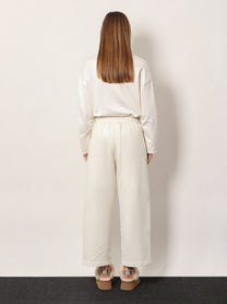 Max Mara Women's Filovia Jogger Silk and Cotton Trousers White