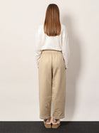 Max Mara Women's Filovia Silk and Cotton Jogger Trousers Beige, view 3