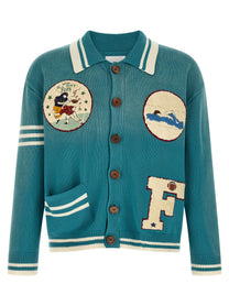 FOUND Fin Varsity Cardigan Blue