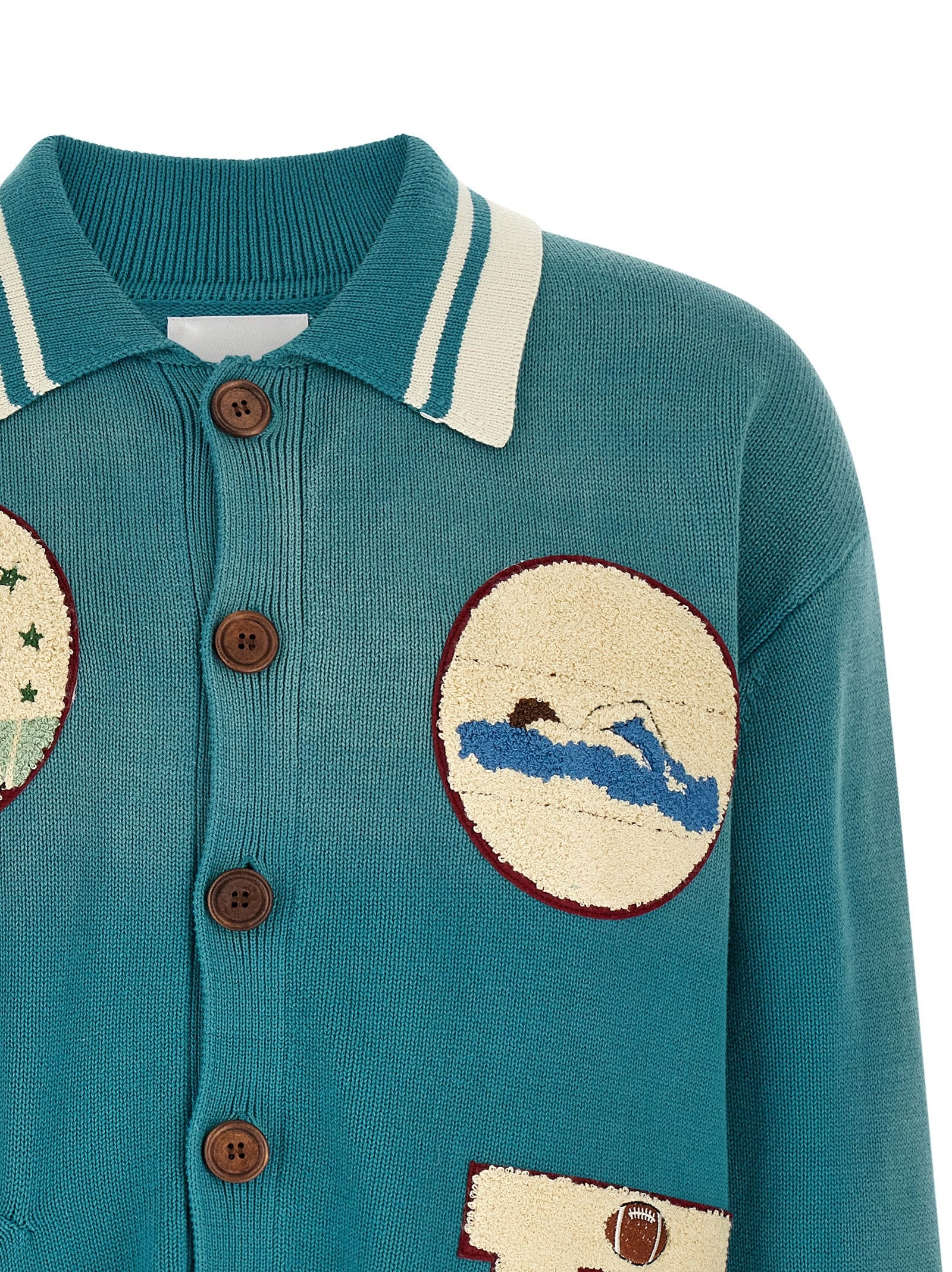 FOUND Fin Varsity Cardigan Blue