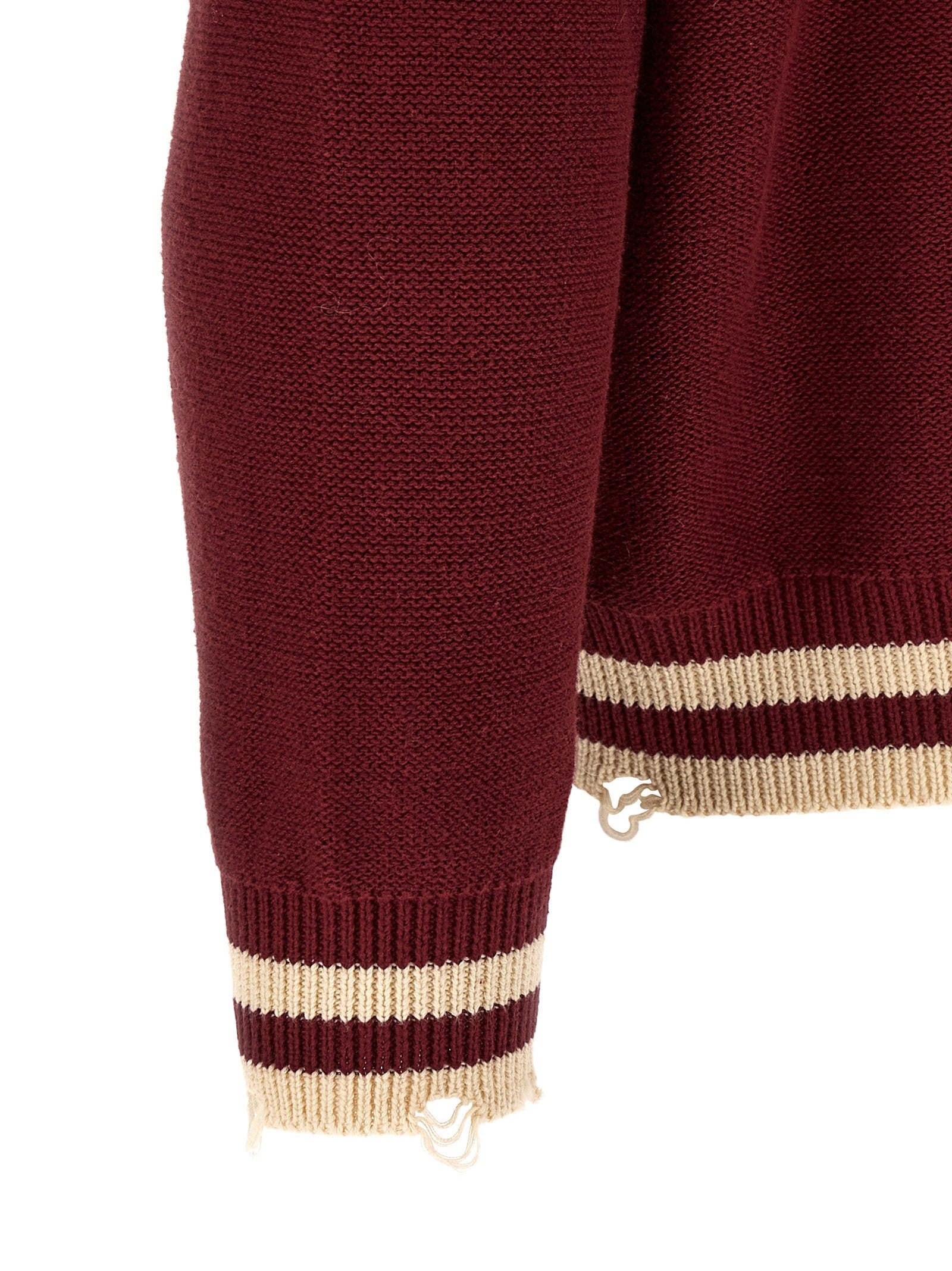 FOUND Fin Varsity Collared Cardigan Red