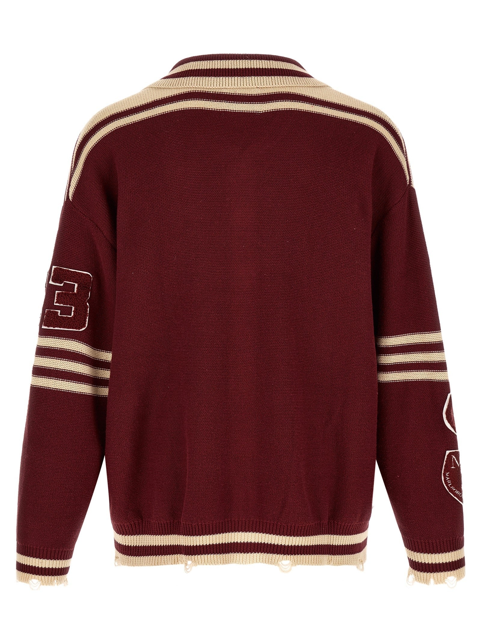 FOUND Fin Varsity Collared Cardigan Red